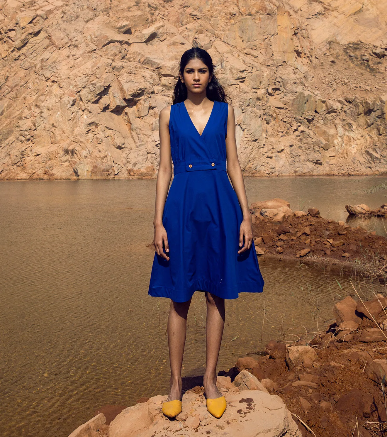 KharaKapas I Electric Blue Sleeveless Short Dress  I 32 Days Of Summer