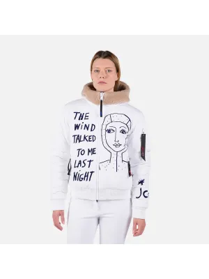 Kurtka narciarska damska Rossignol W Yety Fleecy Bomber Jkt biały
