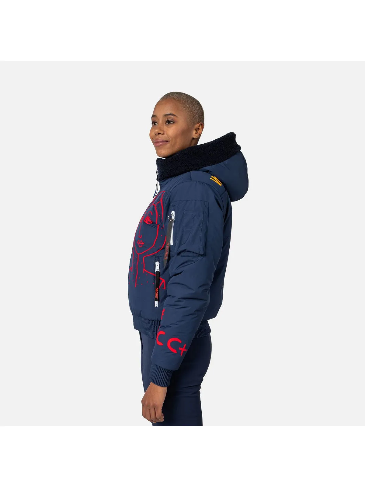 Kurtka narciarska damska Rossignol W Yety Fleecy Bomber Jkt niebieski