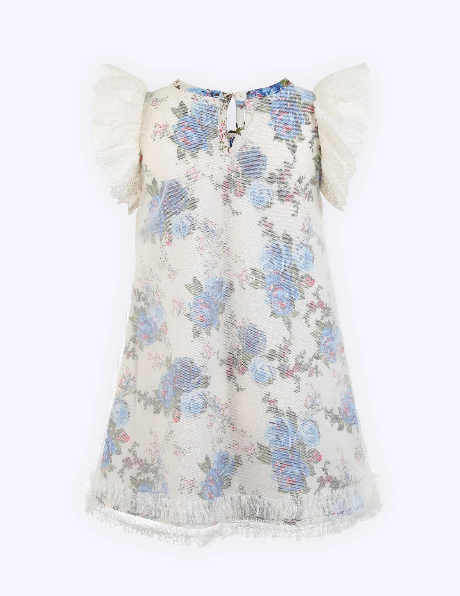 Lace Sleeve Floral Shift Dress