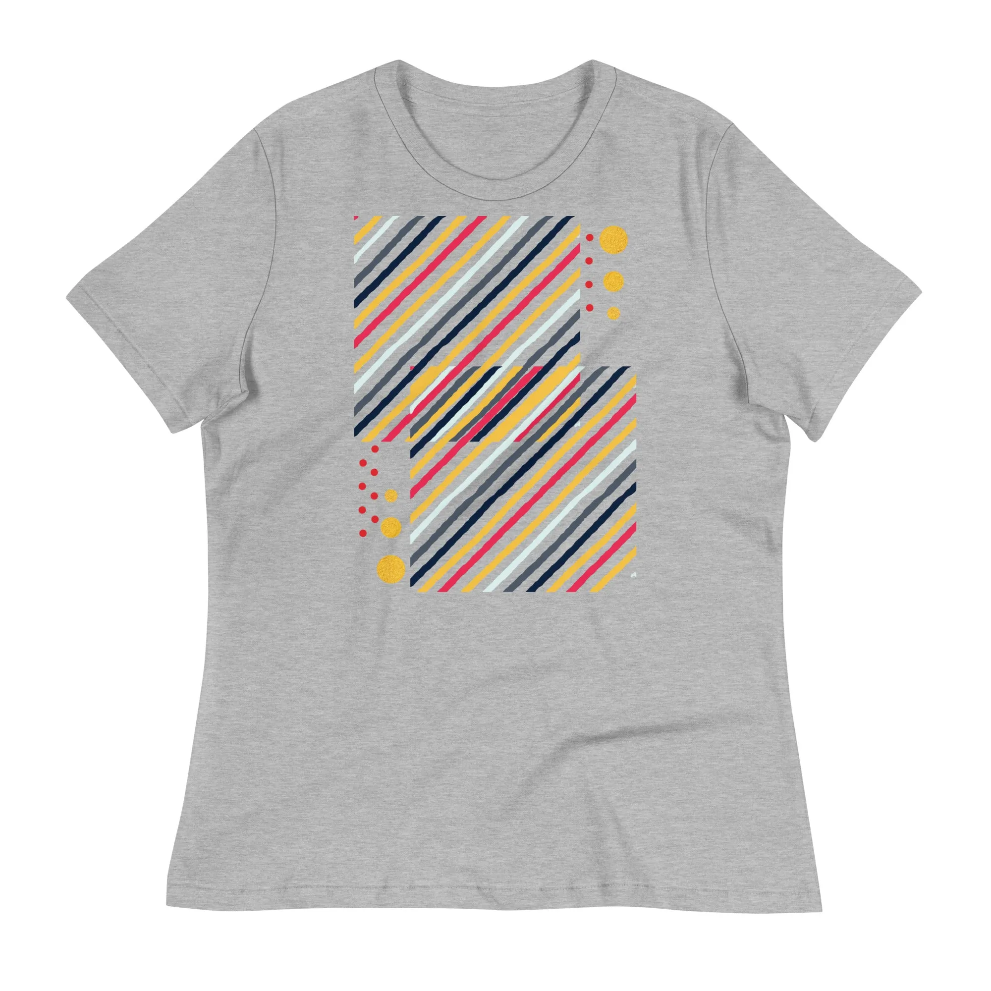 LADY'S T-SHIRT (SS) - Striped Squares