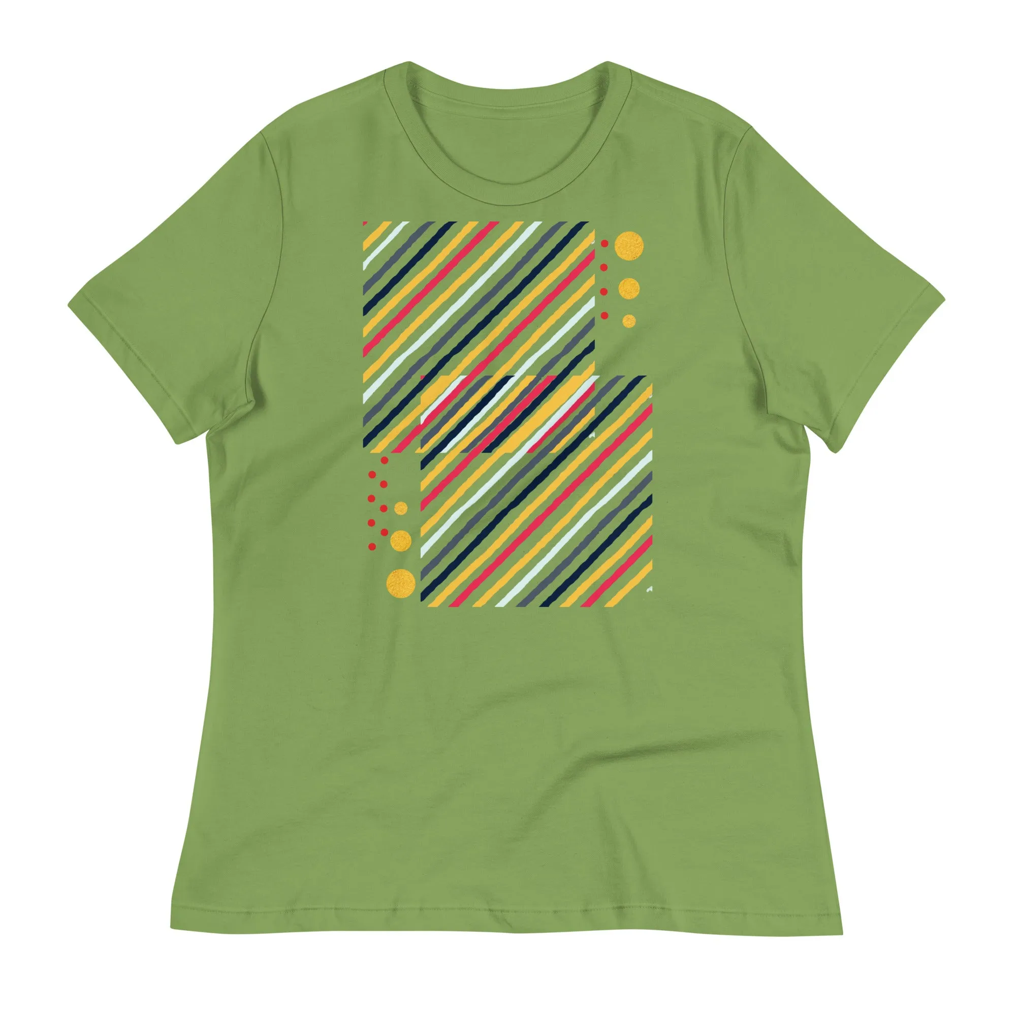 LADY'S T-SHIRT (SS) - Striped Squares