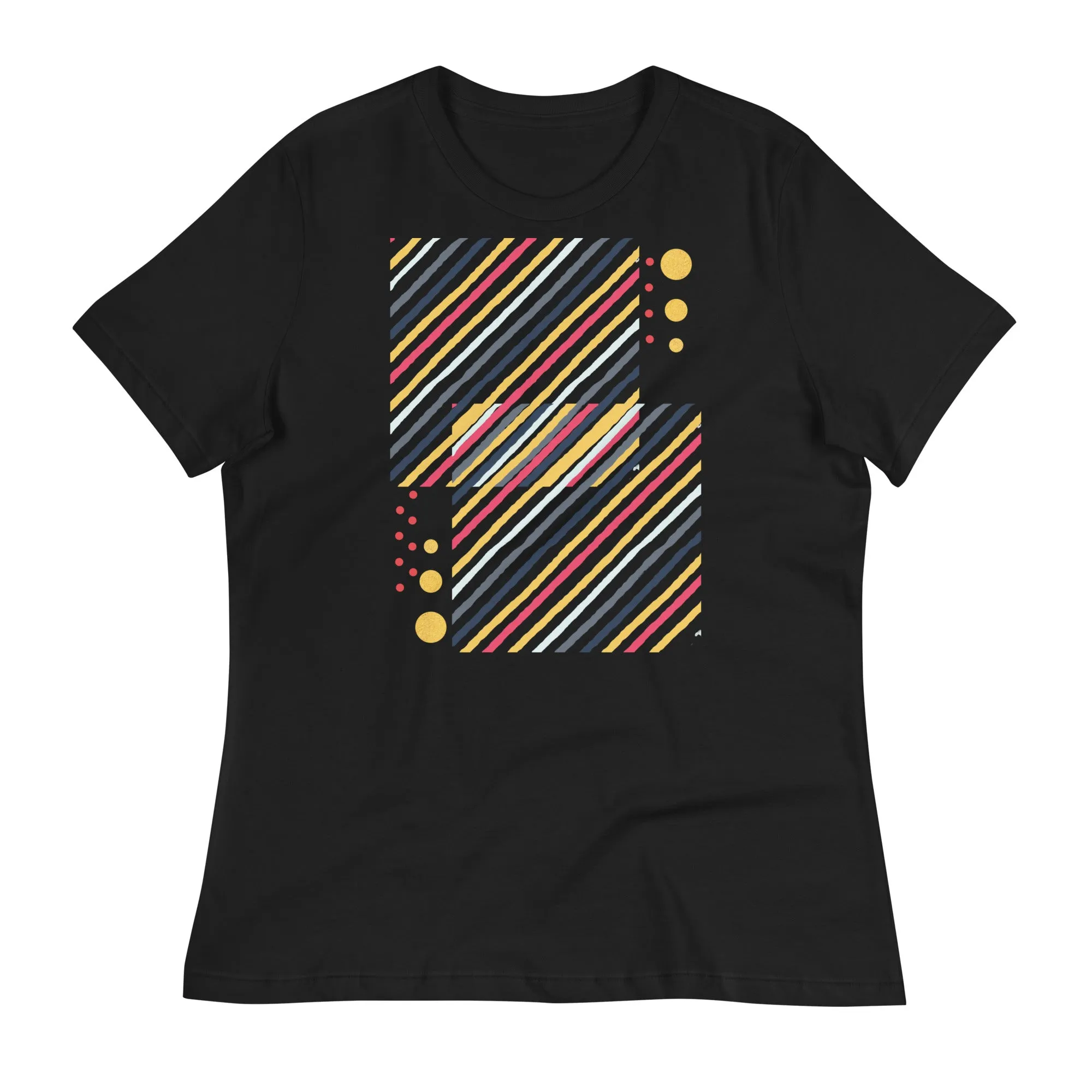 LADY'S T-SHIRT (SS) - Striped Squares