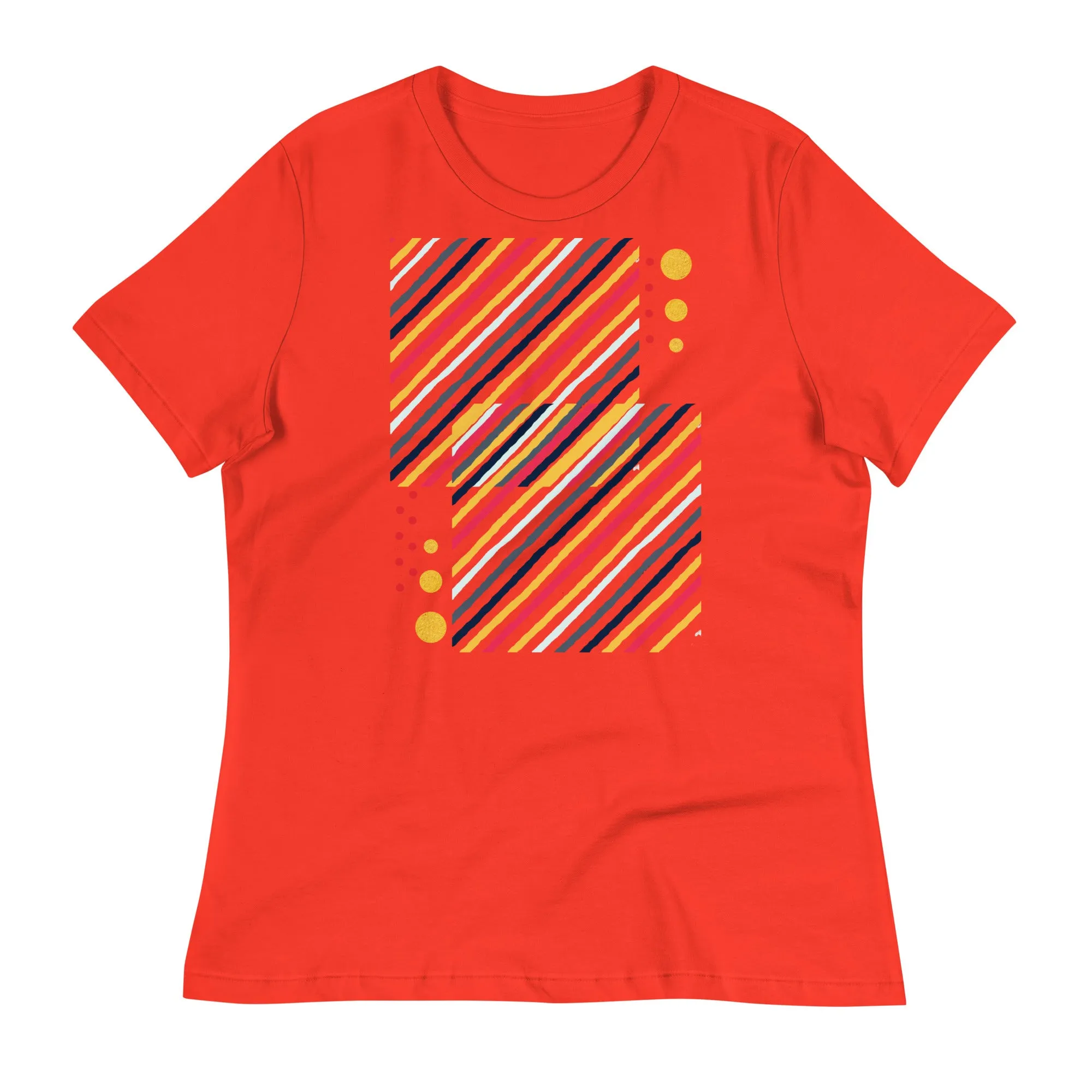 LADY'S T-SHIRT (SS) - Striped Squares