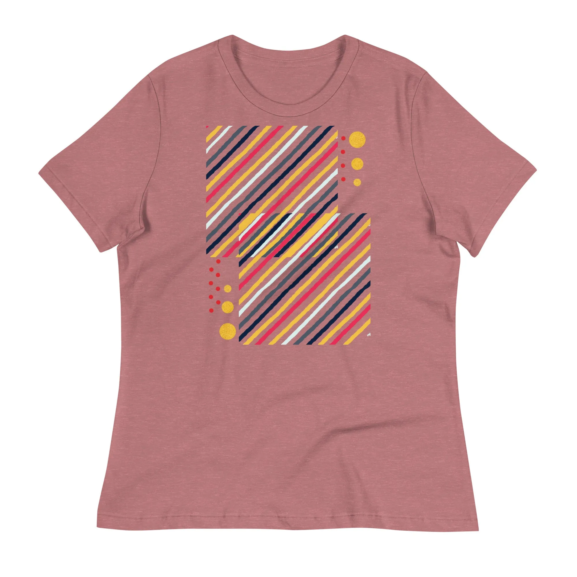LADY'S T-SHIRT (SS) - Striped Squares