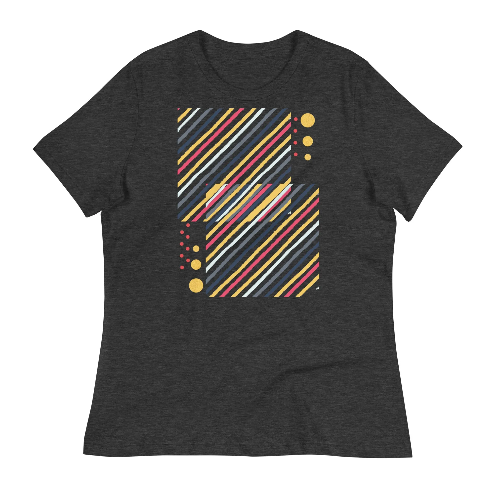 LADY'S T-SHIRT (SS) - Striped Squares