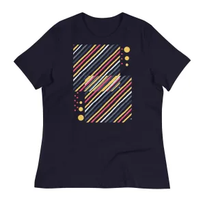 LADY'S T-SHIRT (SS) - Striped Squares