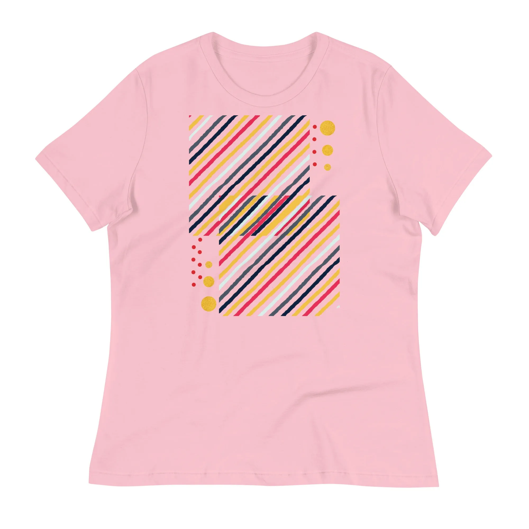 LADY'S T-SHIRT (SS) - Striped Squares