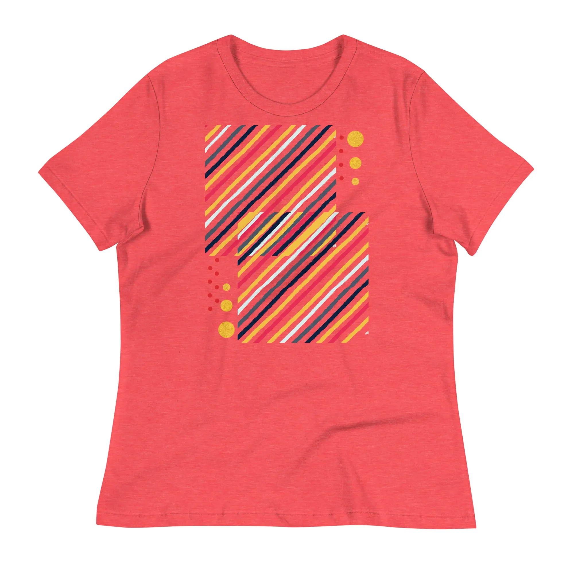 LADY'S T-SHIRT (SS) - Striped Squares