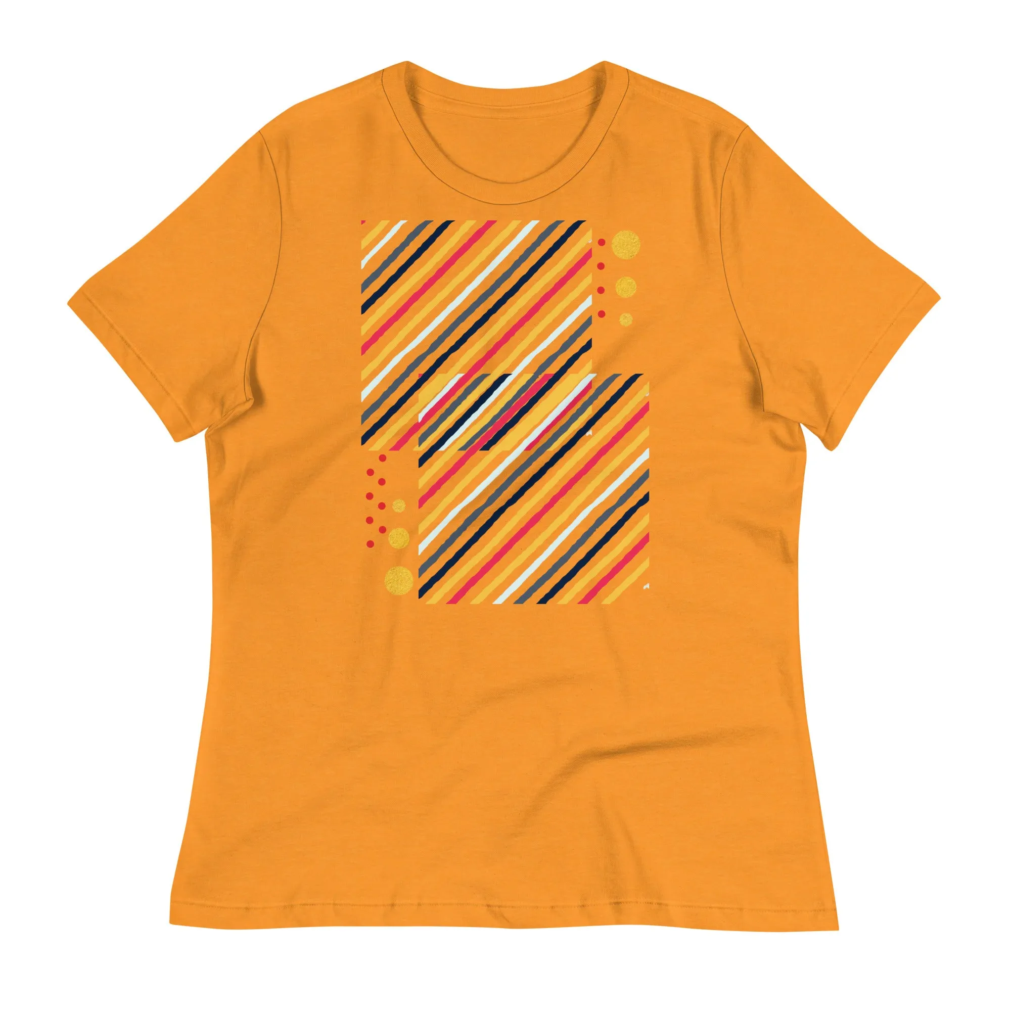 LADY'S T-SHIRT (SS) - Striped Squares