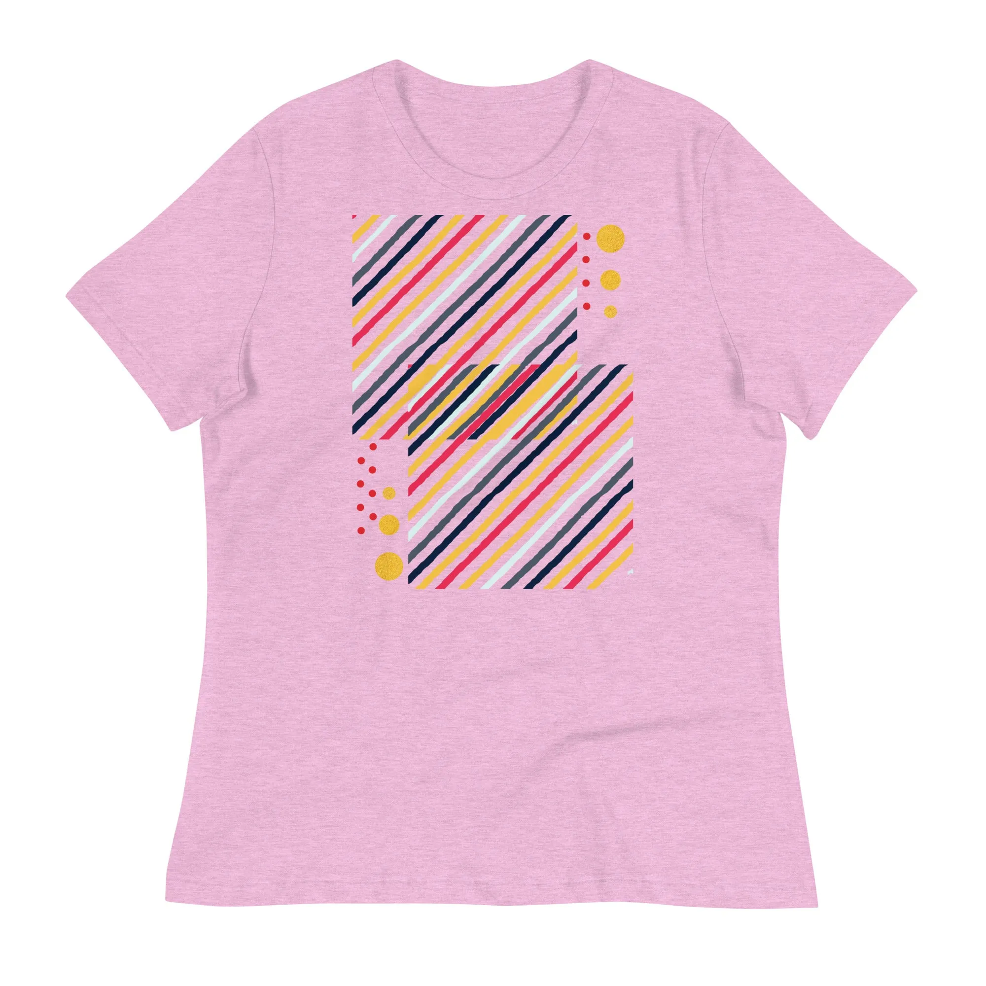 LADY'S T-SHIRT (SS) - Striped Squares