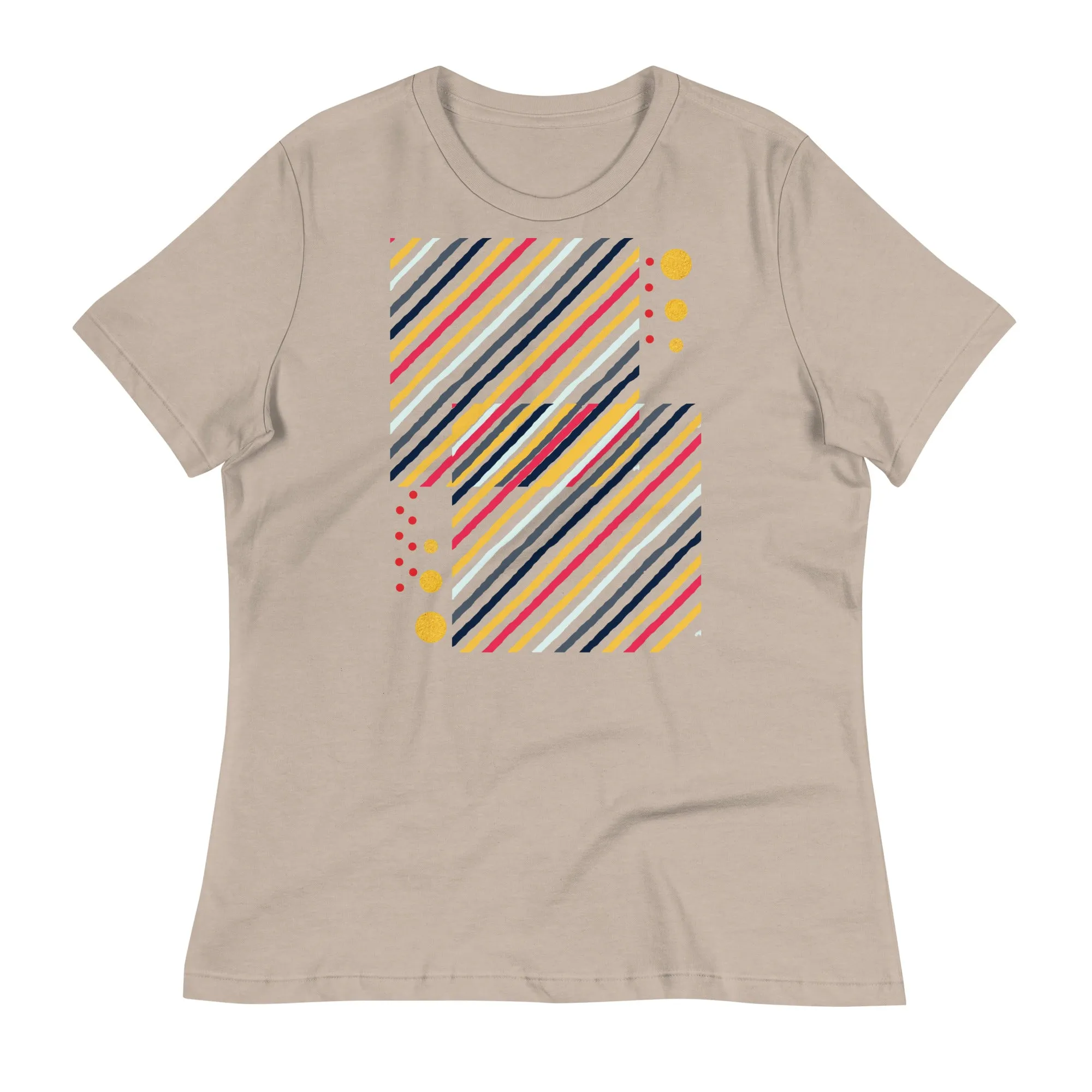 LADY'S T-SHIRT (SS) - Striped Squares