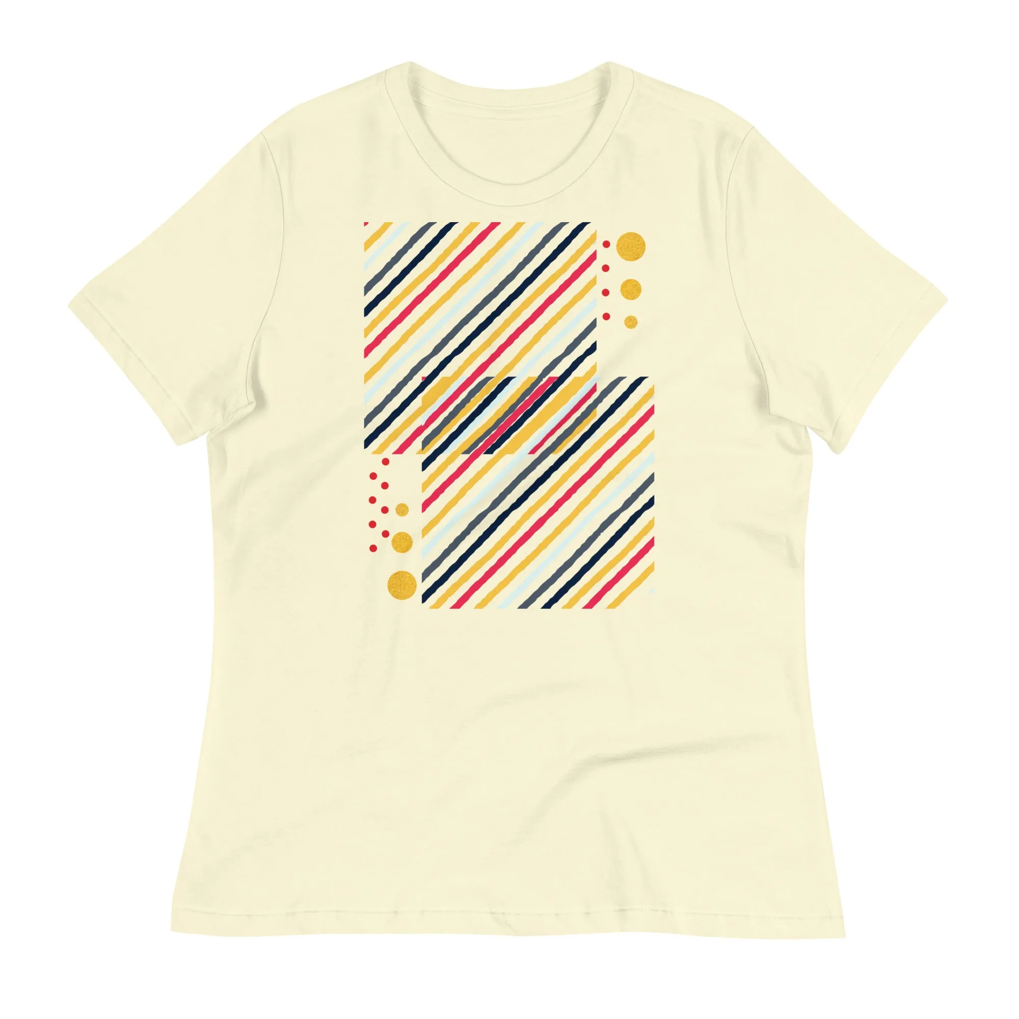 LADY'S T-SHIRT (SS) - Striped Squares