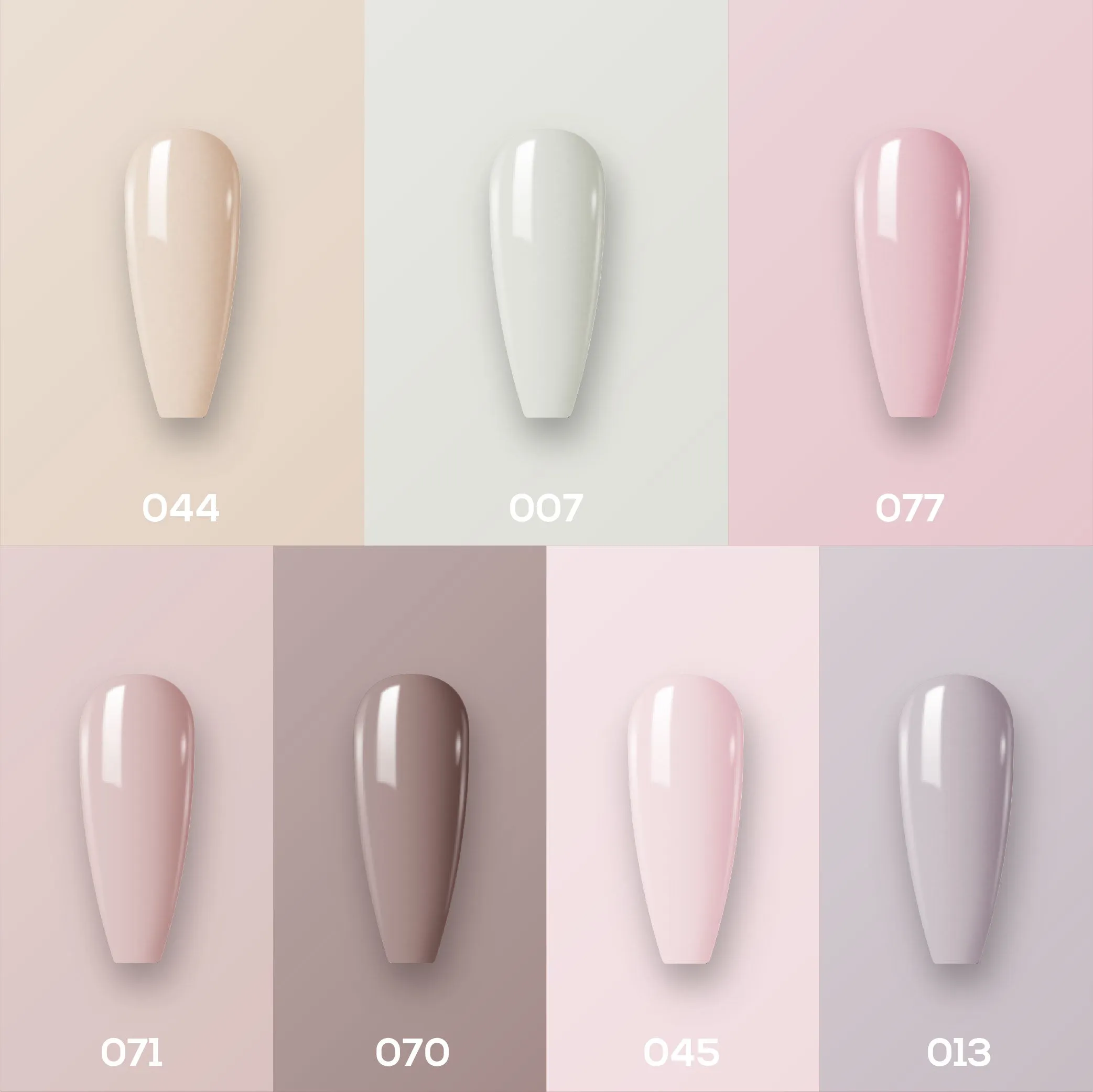 Lavis Holiday Collection: 7 Gel Polishes, 1 Base Gel, 1 Top Gel - Set 2 - 044, 007, 077, 071, 070, 045, 013   BT
