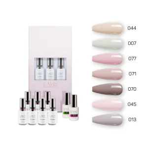 Lavis Holiday Collection: 7 Gel Polishes, 1 Base Gel, 1 Top Gel - Set 2 - 044, 007, 077, 071, 070, 045, 013   BT