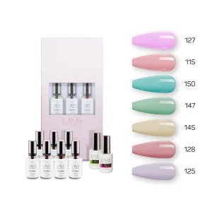 Lavis Holiday Collection: 7 Gel Polishes, 1 Base Gel, 1 Top Gel - Set 3 - 127, 115, 150, 147, 145, 128, 125   BT