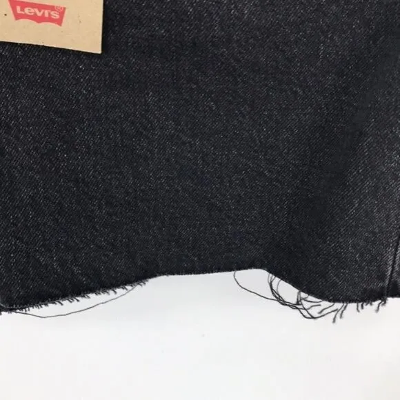 Levi's 501 Distressed Black Denim Button Fly Women's Shorts SIze 31 New