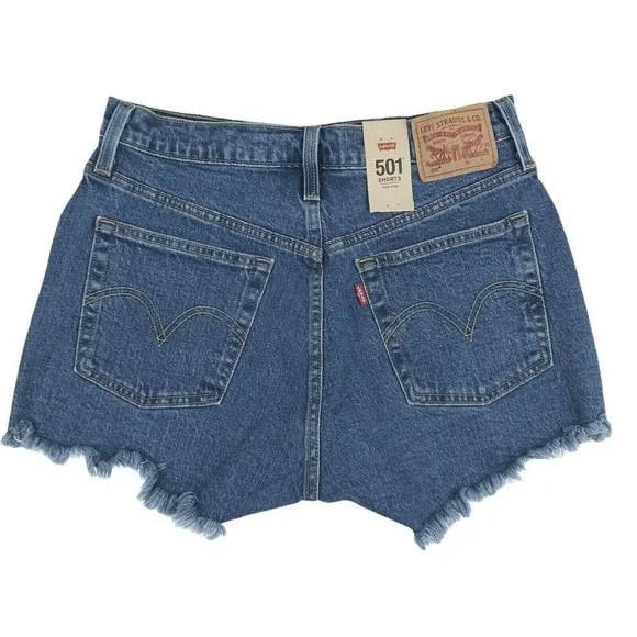 Levi's 501 frayed Denim Cutoff Jean Shorts size 28