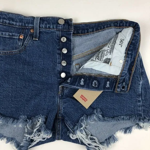 Levi's 501 frayed Denim Cutoff Jean Shorts size 28