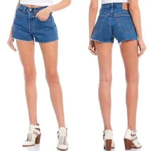 Levi's 501 frayed Denim Cutoff Jean Shorts size 28
