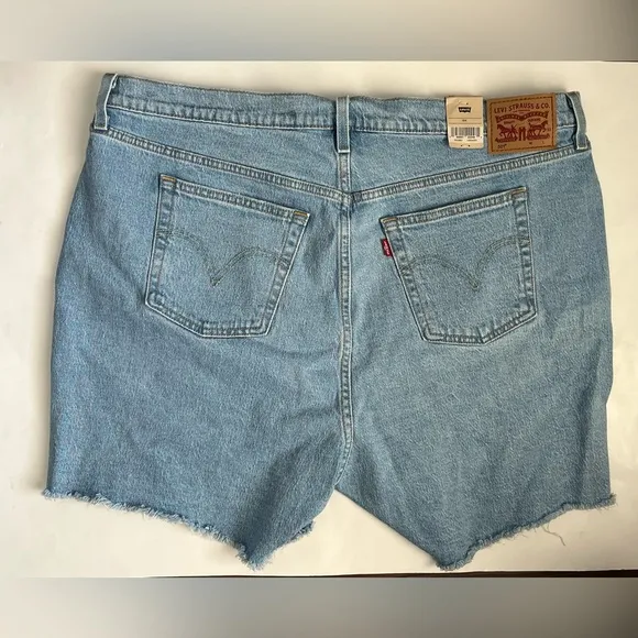 Levi's 501 high rise mid thigh Denim cut off Shorts 18W NWT