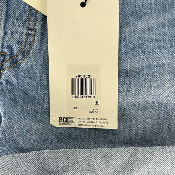 Levi's 501 Mid-Rise Distressed Cuff Denim Shorts size 30 NWT