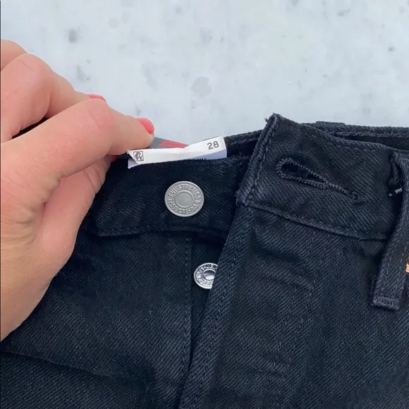 Levi’s 501 shorts , black distressed, high rise