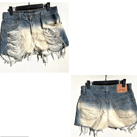 LF Levi’s one of a kind FURST dip dyed jean shorts 30 denim