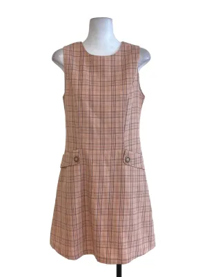 Light Pink Tartan Shift Dress