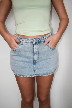 Light Wash Denim Skort