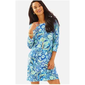 Lilly Pulitzer Marlowe Print Shift Dress Indigo Sunset Swim Sz Small