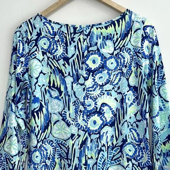 Lilly Pulitzer Marlowe Print Shift Dress Indigo Sunset Swim Sz Small
