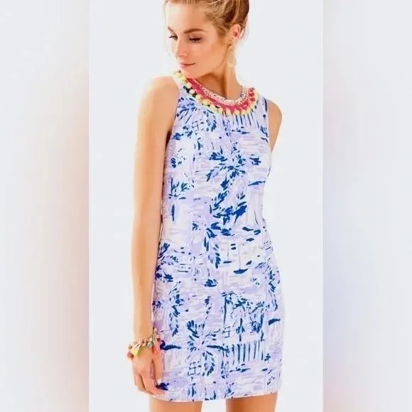Lilly Pulitzer Mila Shift Dress‎ in Rock The Dock Purple White Print