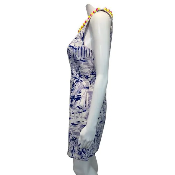 Lilly Pulitzer Mila Shift Dress‎ in Rock The Dock Purple White Print