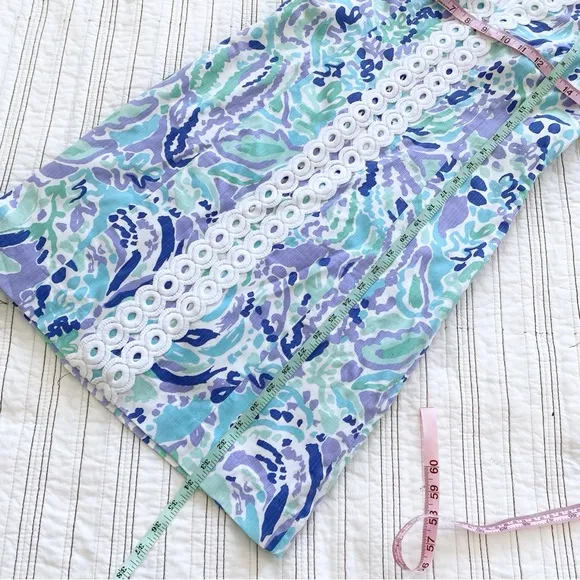 Lilly Pulitzer Ryder Shift Dress in Lilly's Lilac Nice Ink Lace Front size 2