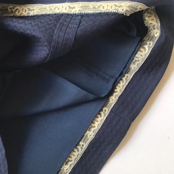 Lilly Pulitzer Shift Dress Solid Navy Gold Trim Sundress Graduation Party Garden