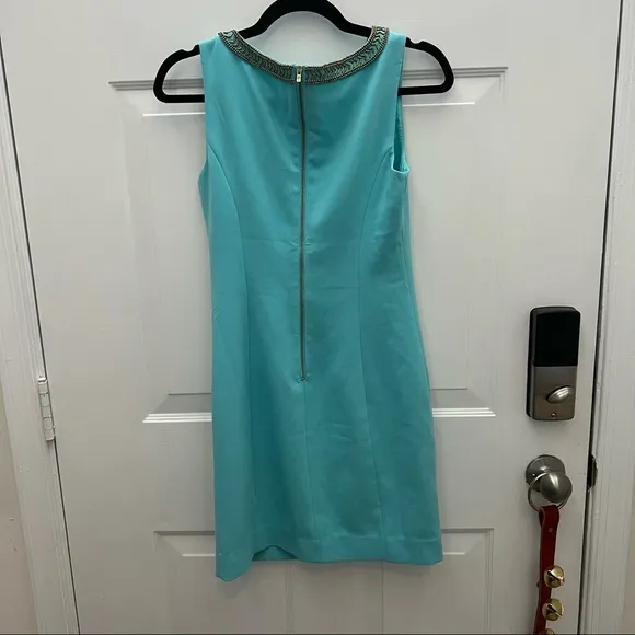 Lilly Pulitzer Shorely Blue and Gold Lane Shift Dress