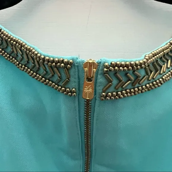 Lilly Pulitzer Shorely Blue and Gold Lane Shift Dress
