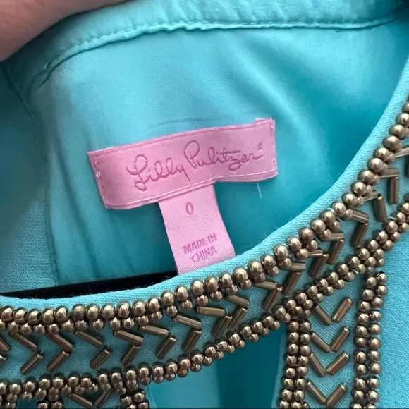 Lilly Pulitzer Shorely Blue and Gold Lane Shift Dress