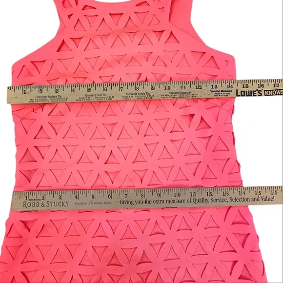 Lily Pulitzer Pink Sun Ray Daisy Laser Cut Mango Shift Dress Size XXS