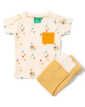 Little Green Radicals Rainbow Balloons Organic T-Shirt and Jogger Playset