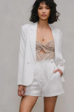 Long Sleeve Crnkled Blazer Jacket