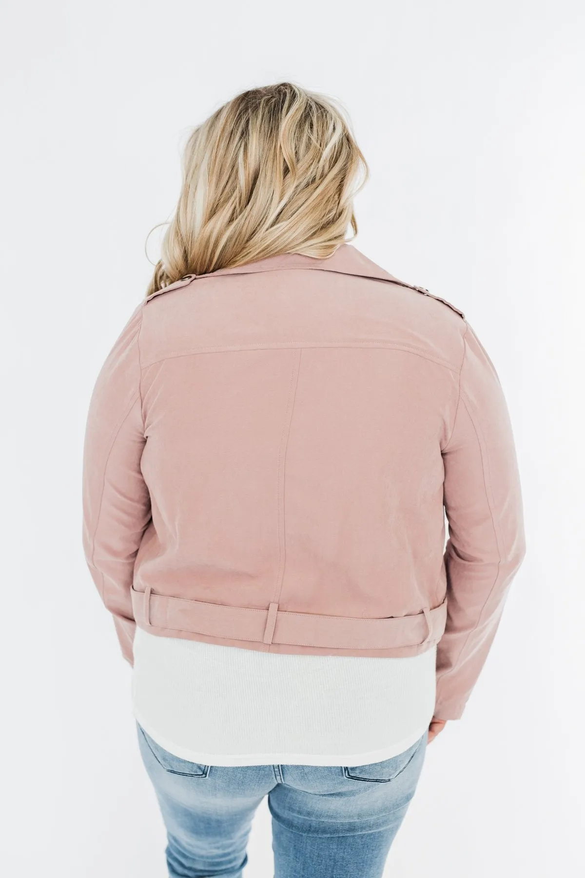 Lost In Your Eyes Lightweight Jacket- Light Dusty Mauve