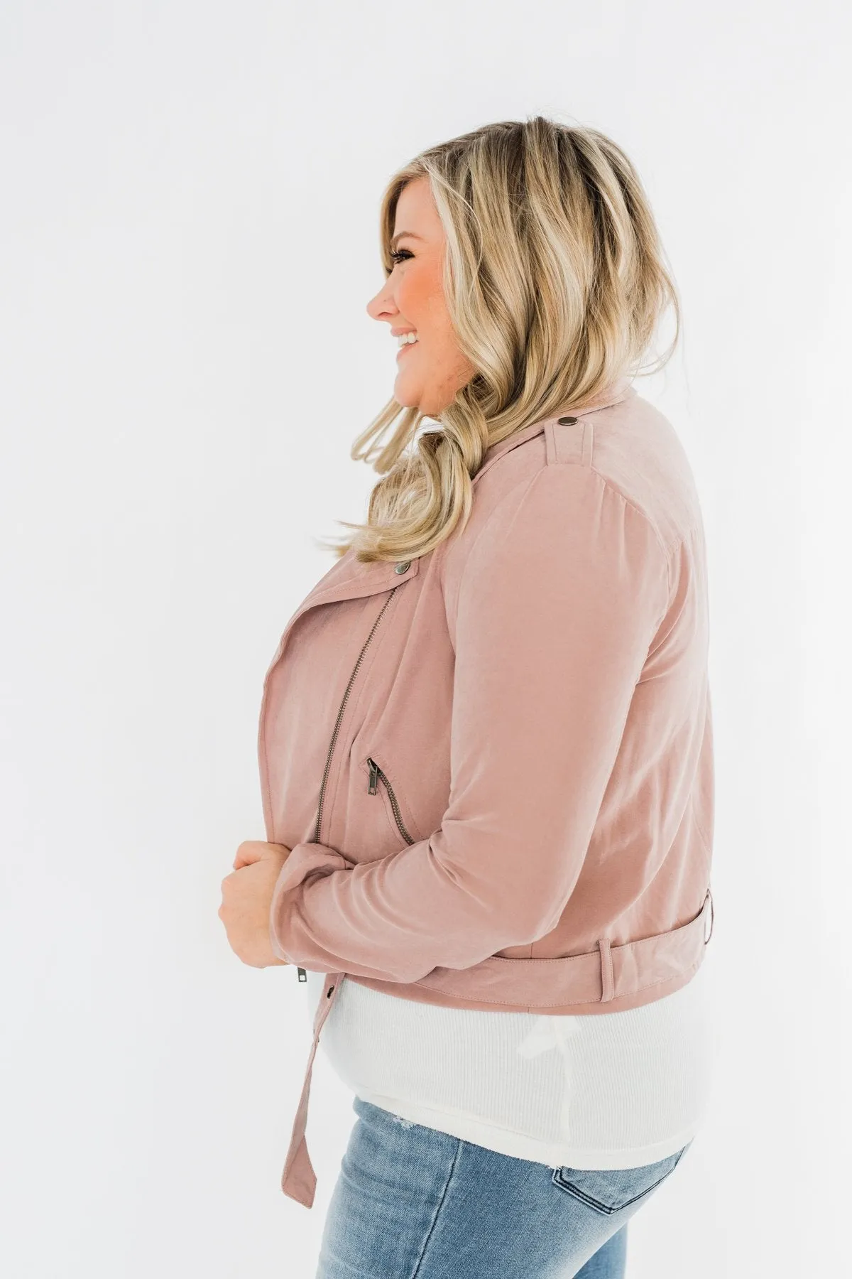 Lost In Your Eyes Lightweight Jacket- Light Dusty Mauve