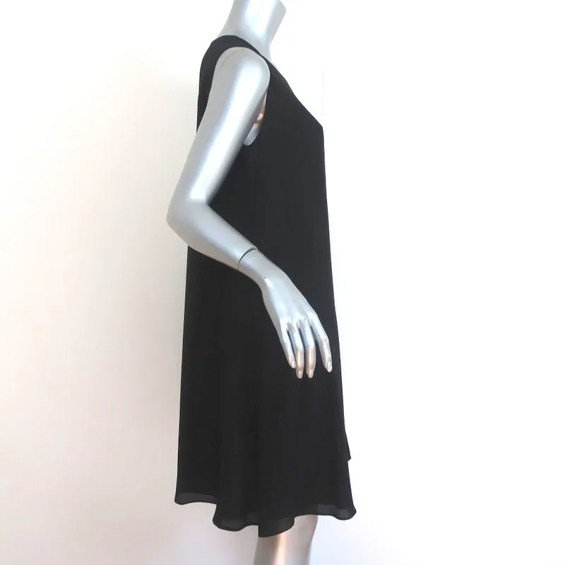 Louiza Babouryan Sleeveless Shift Dress Black Silk Size Medium