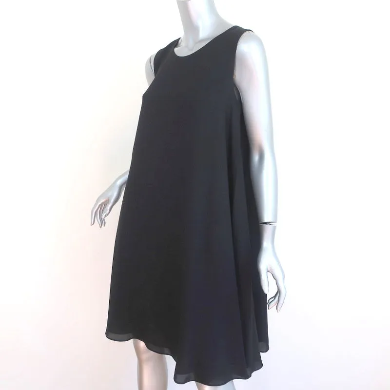 Louiza Babouryan Sleeveless Shift Dress Black Silk Size Medium