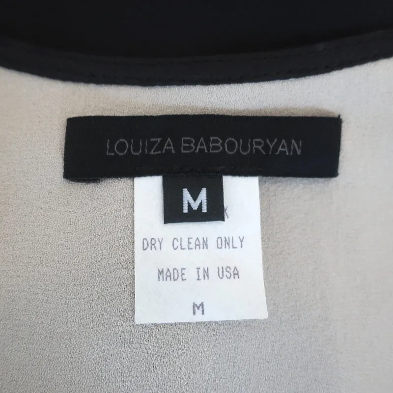 Louiza Babouryan Sleeveless Shift Dress Black Silk Size Medium
