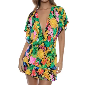 LOVE BY THE SUN - Playera V Neck Ruffle Dress