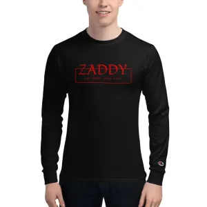 Love Honor Obey Zaddy Men's Champion Long Sleeve Shirt - Red lettering