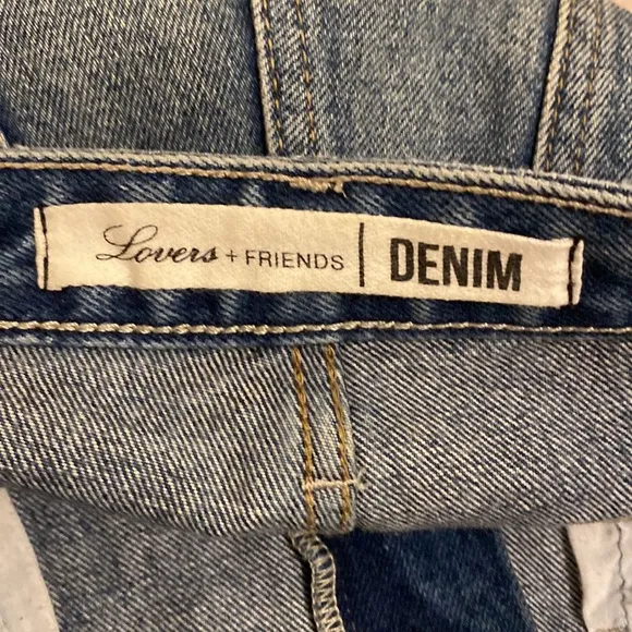 LOVERS   FRIENDS DENIM BLUE DISTRESSED DENIM SHORTS. Size 26